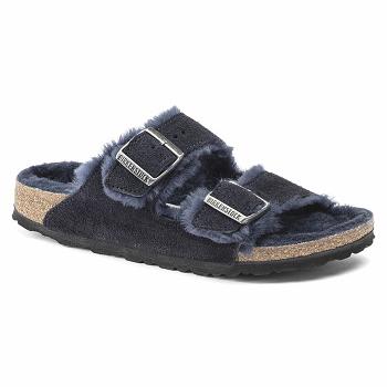 Birkenstock Shearling Ruskind Læder Arizona Dame Blå | DK 80AHK